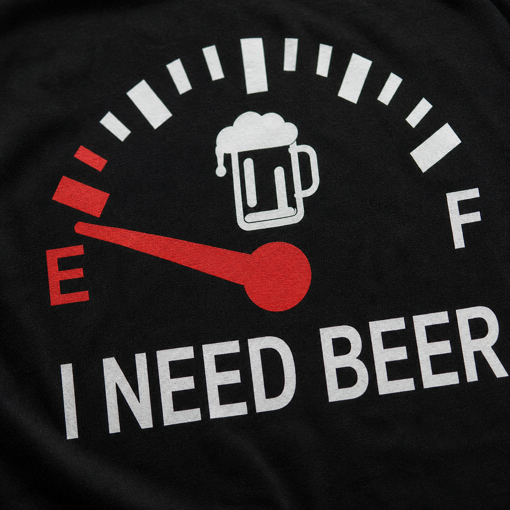 Beer-O-Meter back print of the regular fit tee