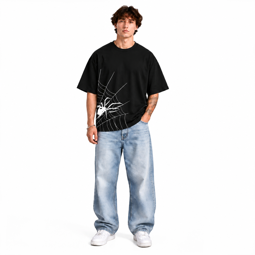 Spider Web Oversized T-Shirt