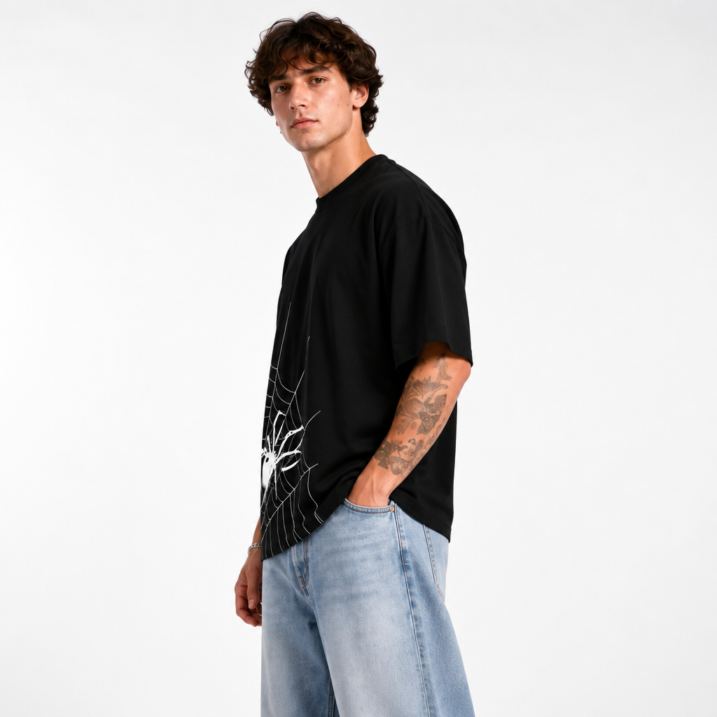 Spider Web Oversized T-Shirt